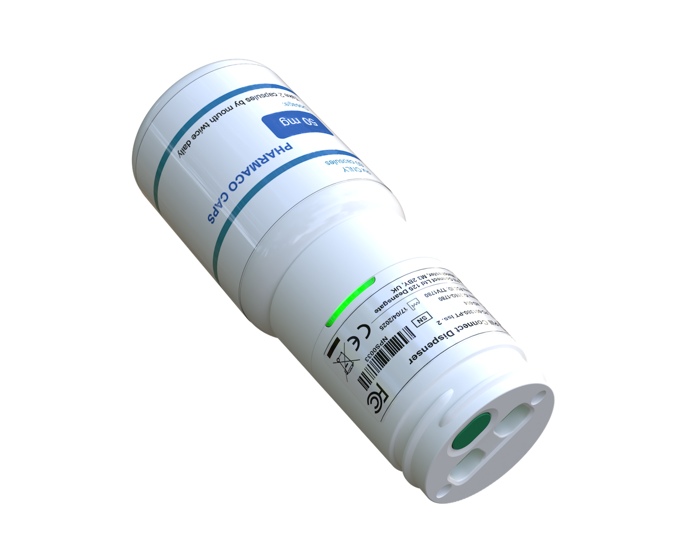 Pill dispenser on a medicine bottle