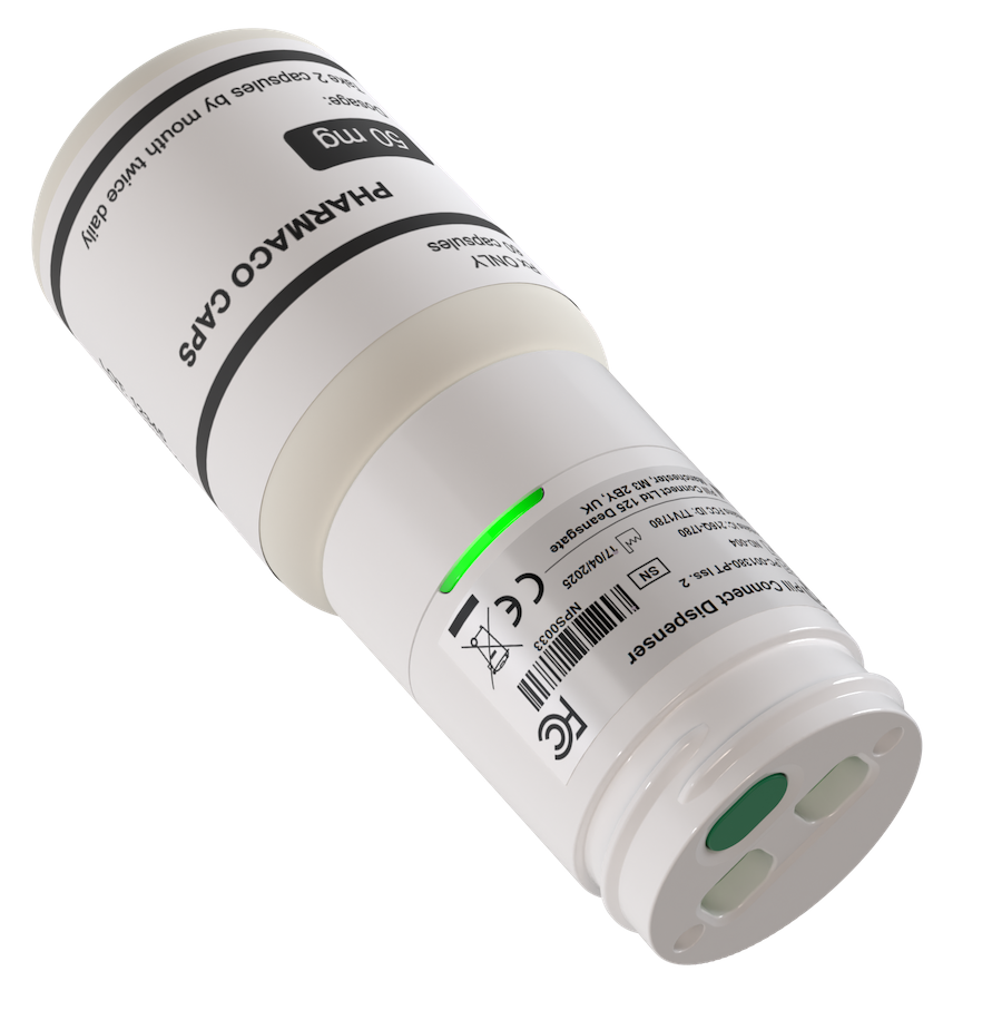 Pill dispenser on a medicine bottle