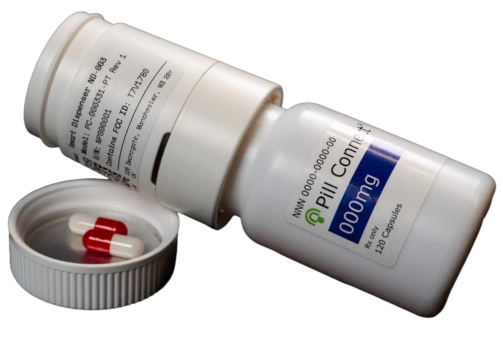 Pill dispenser on a medicine bottle