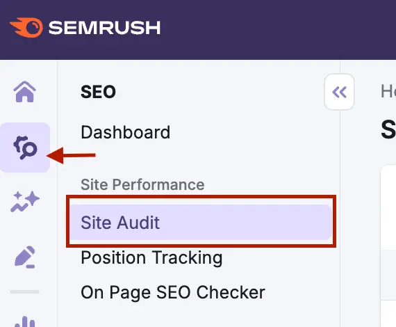 semrush's site audit tool