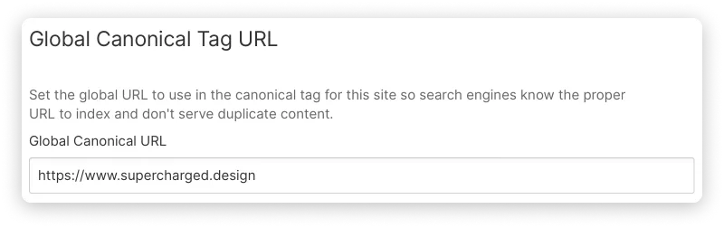 Global canonical tag url can be found in the SEO settings of your Webflow site