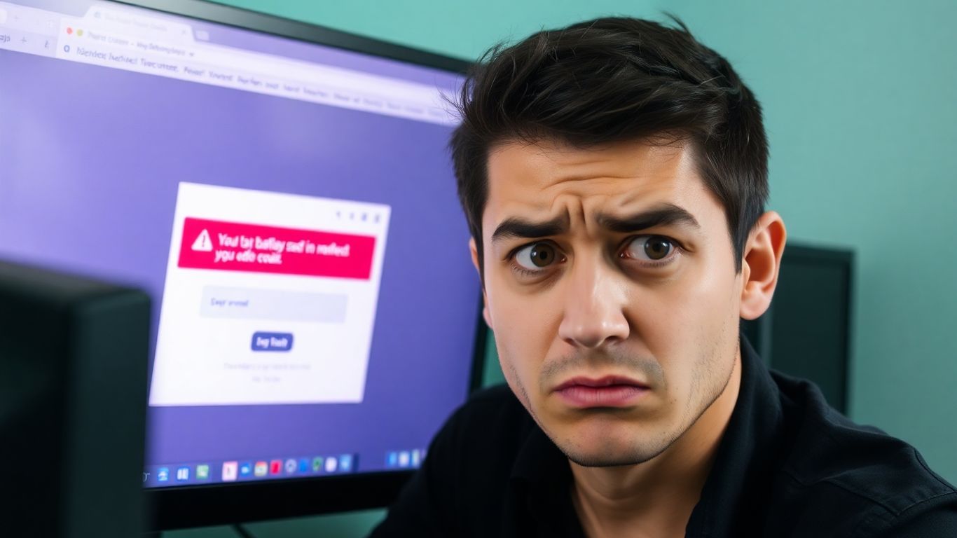 Person struggling with MFF login on computer screen.