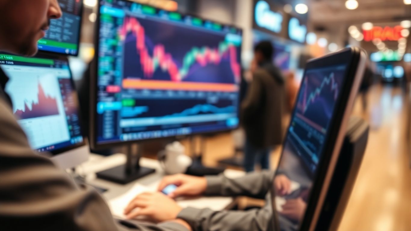 Person trading on a digital platform.