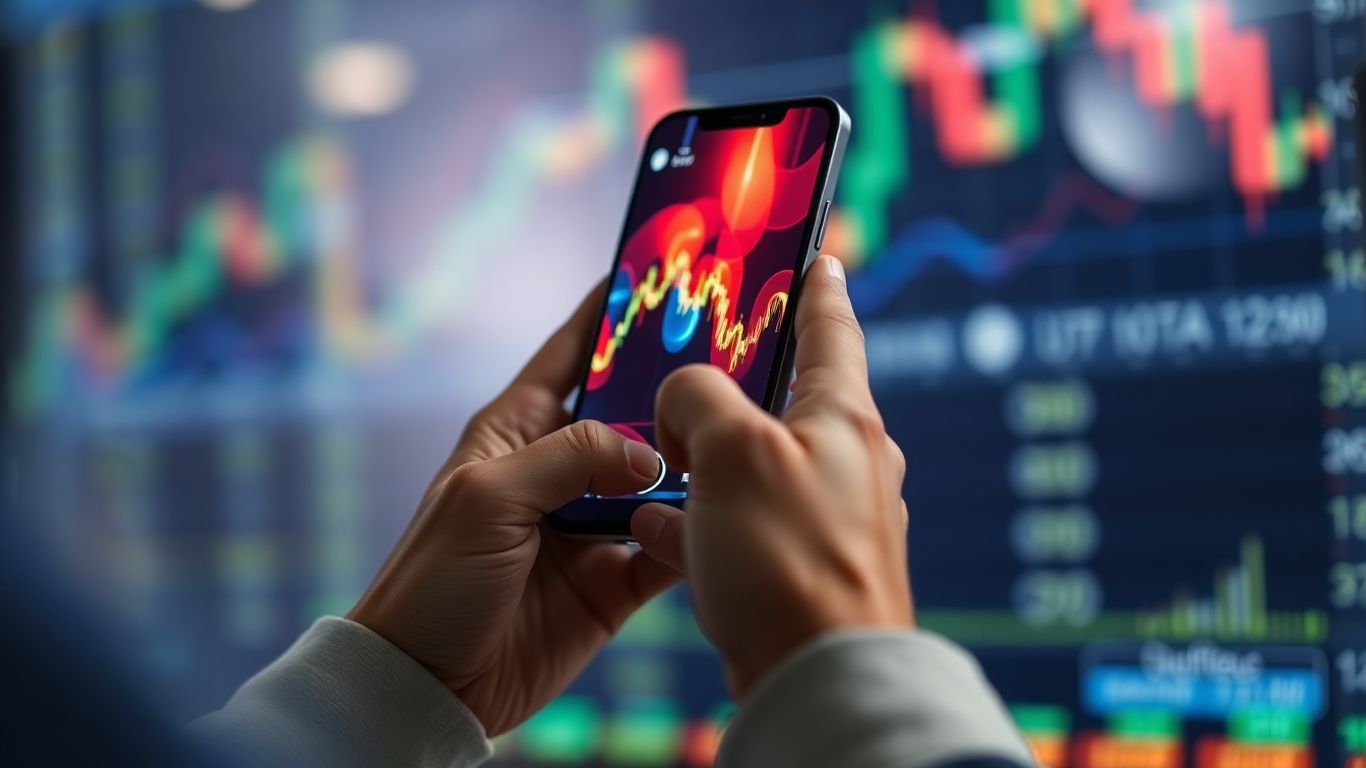 Trading indicator on a smartphone screen.