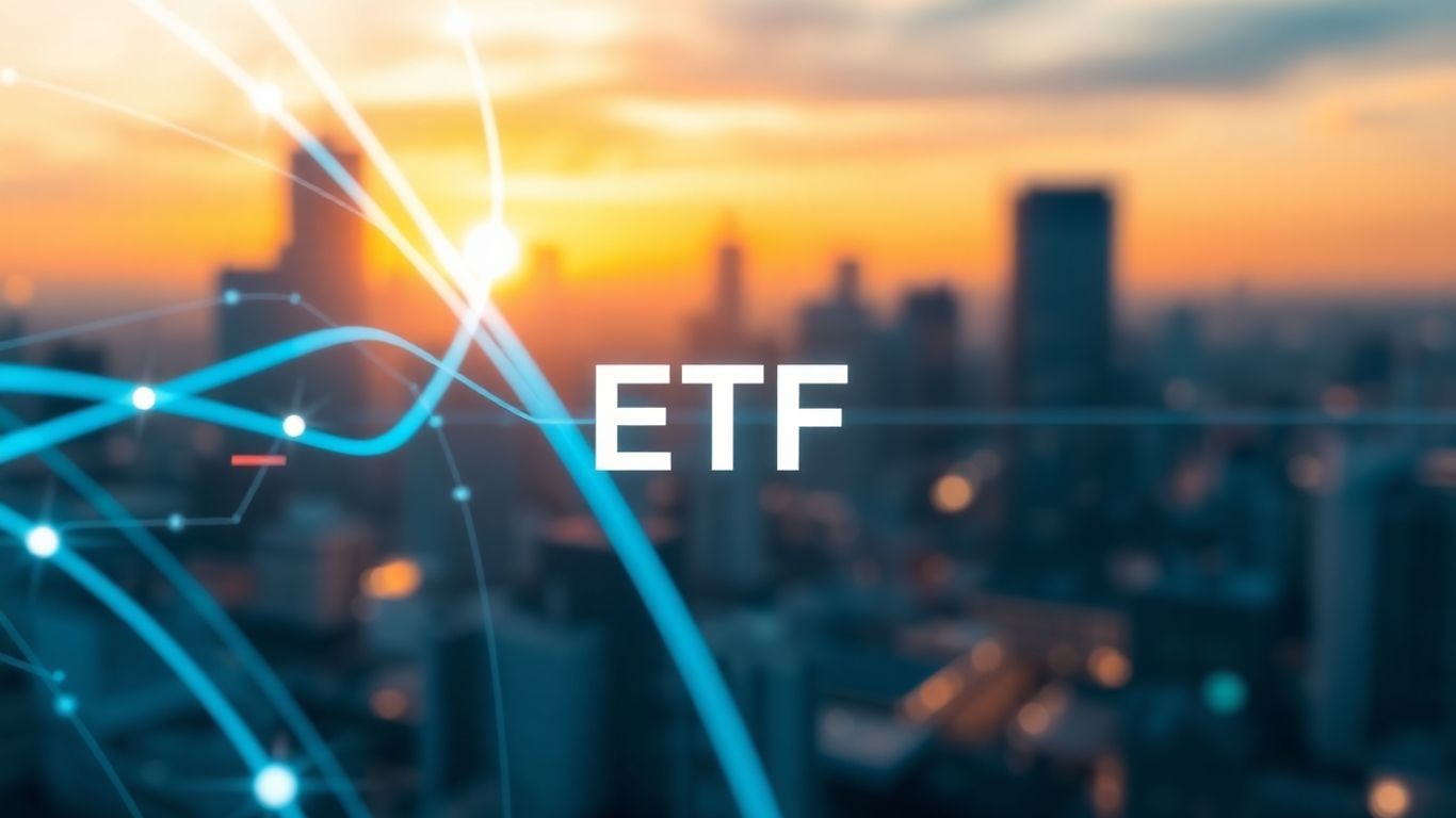 Modern ETF trading with digital finance elements.
