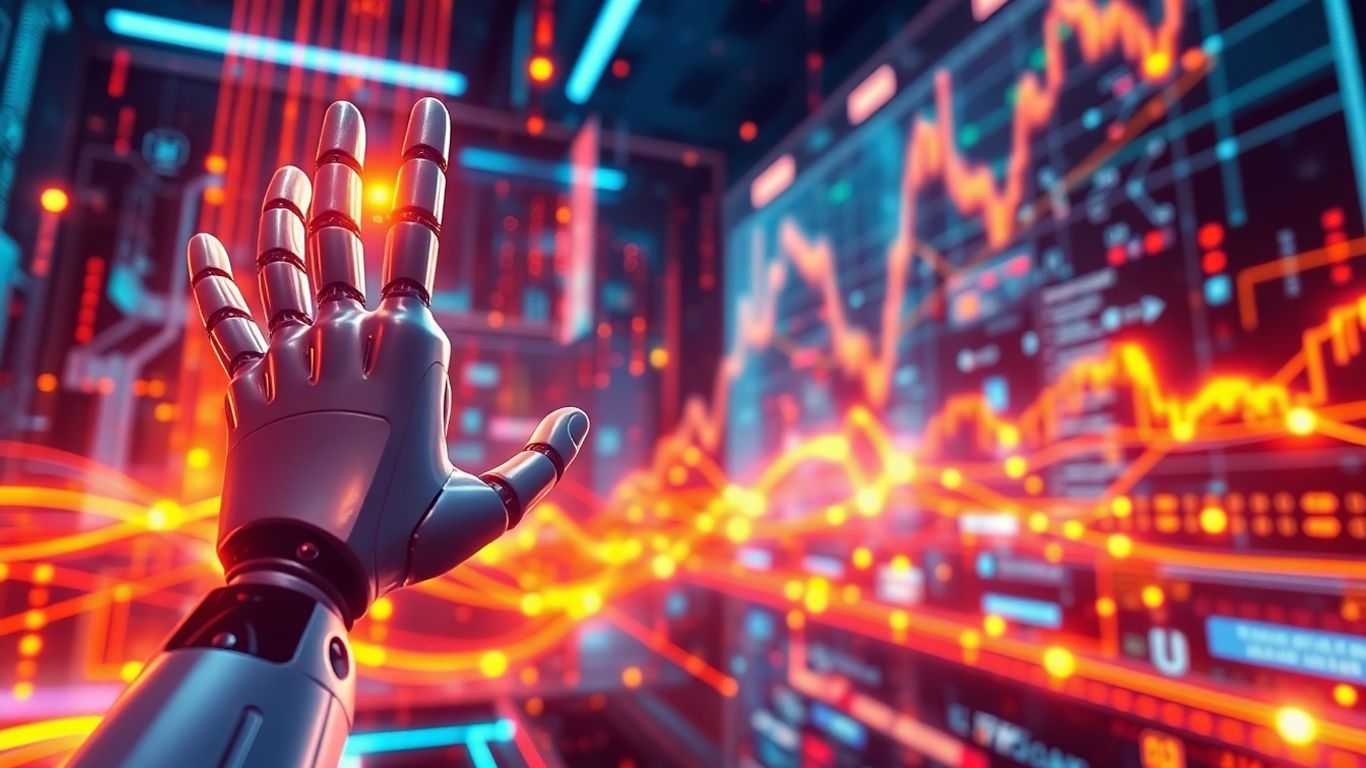 Algorithmic trading with AI and data streams.