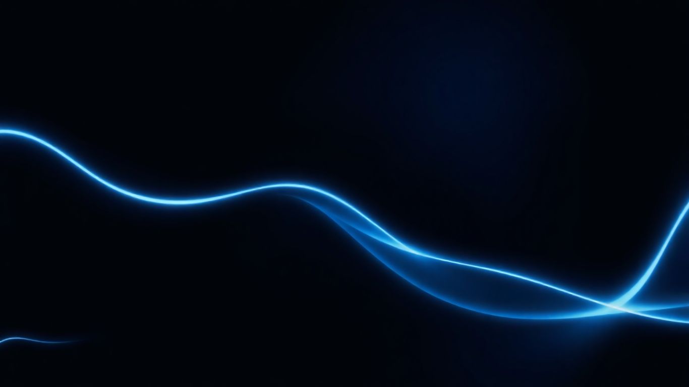 Minimalistic dark background with glowing curved blue lines