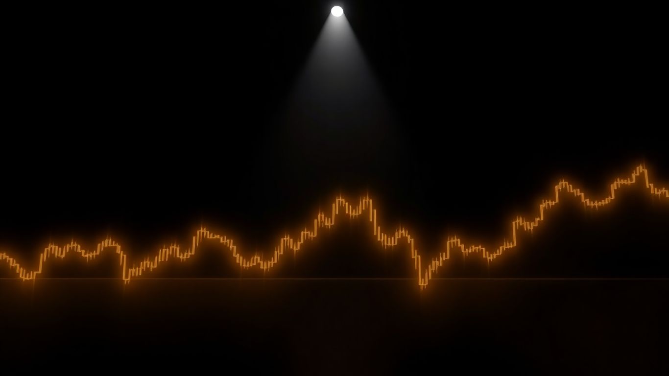 Abstract trading chart on dark background