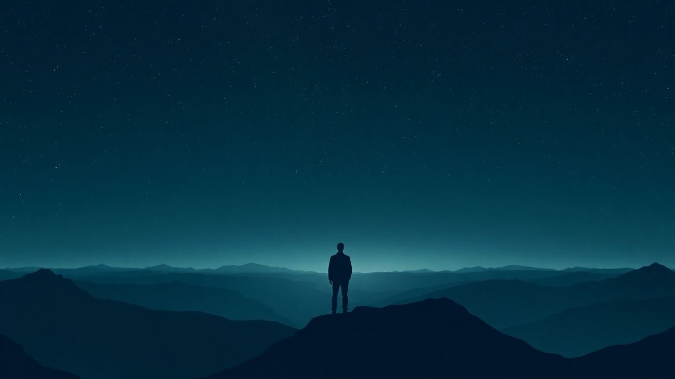 Investor looking at distant horizon