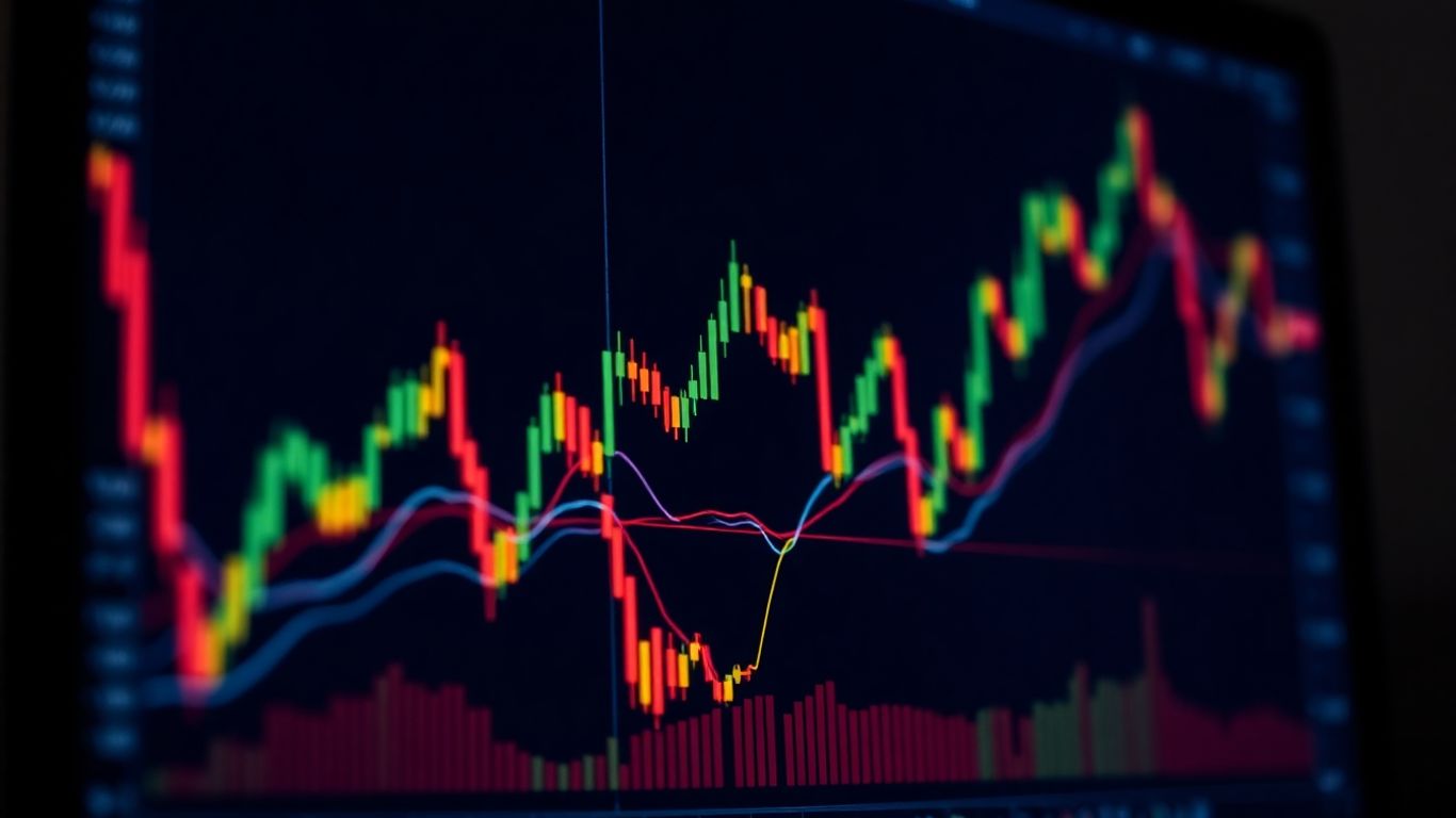 Ninjatrader chart with indicators on a dark theme.