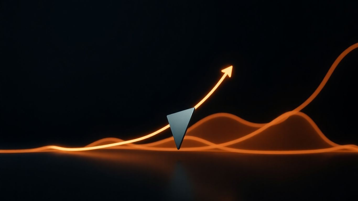 Abstract financial trading concept with glowing lines.