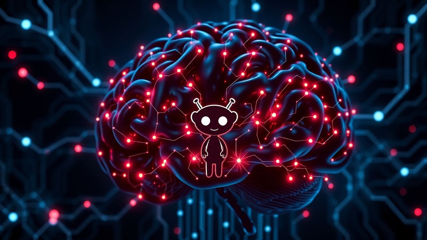 Quantum AI trading concept with Reddit integration.