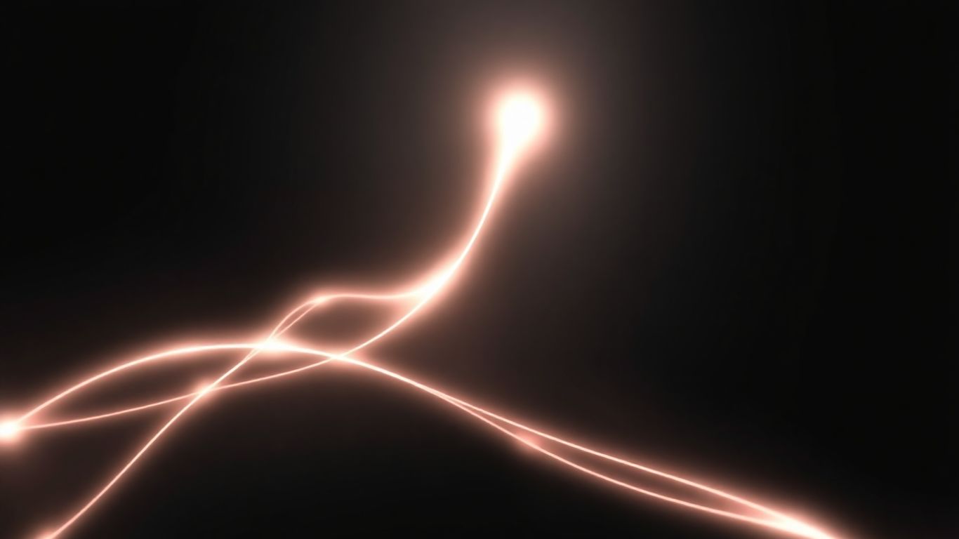 Abstract upward trend with glowing lines on dark background.
