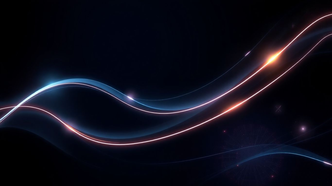 Modern dark theme trading interface with glowing abstract elements.