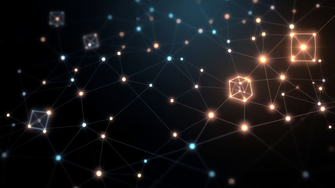 Abstract dark theme visualization of trading pathways