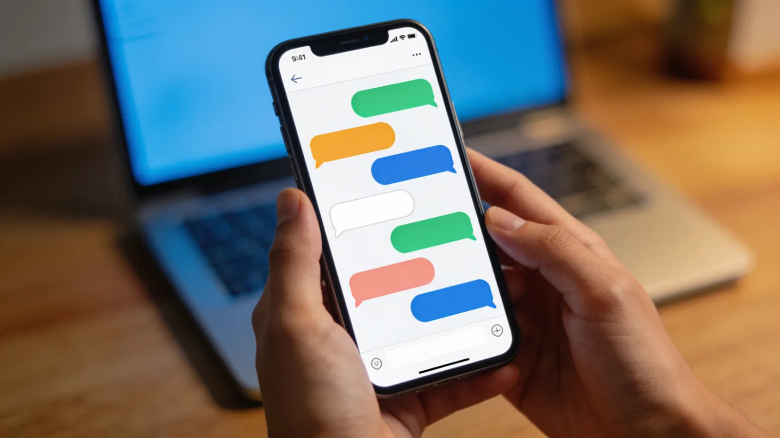 Customer chatting with a business AI chatbot on a smartphone