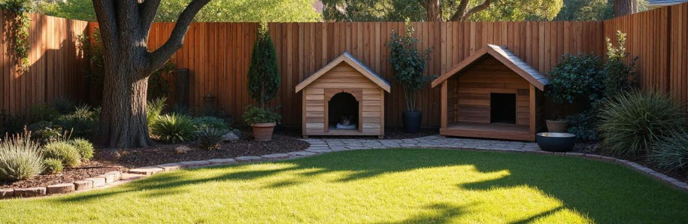 Pet-friendly Australian garden with shaded seating, safe plants, and a soft ground surface suitable for pets.