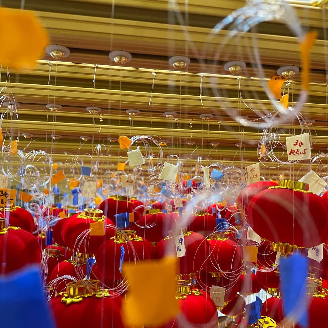 a string of chinese lanterns