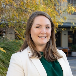 A woman in a suit