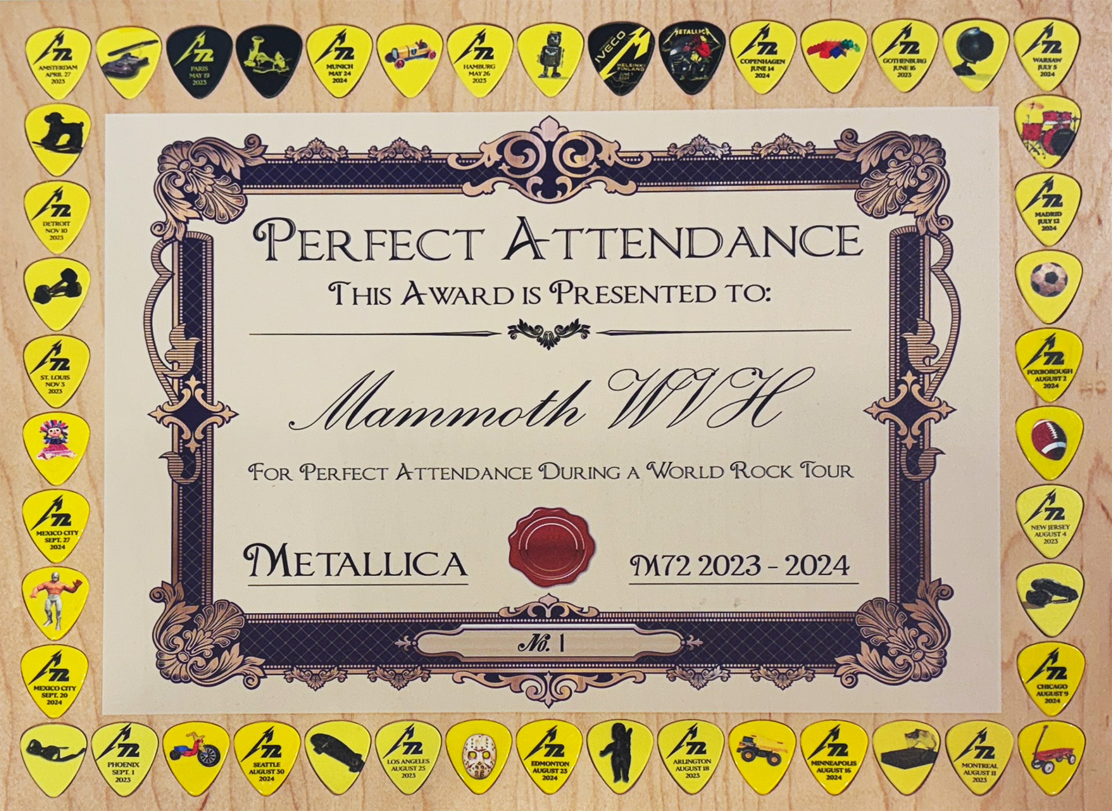 << Metallica Plaque - 2025 >> 