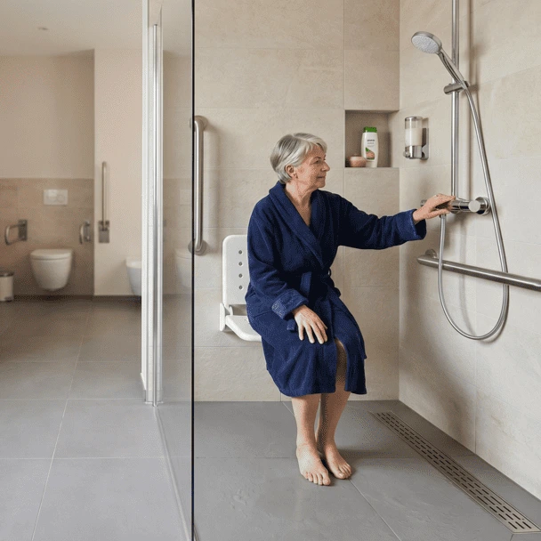 Salle de bain PMR avec MDPH