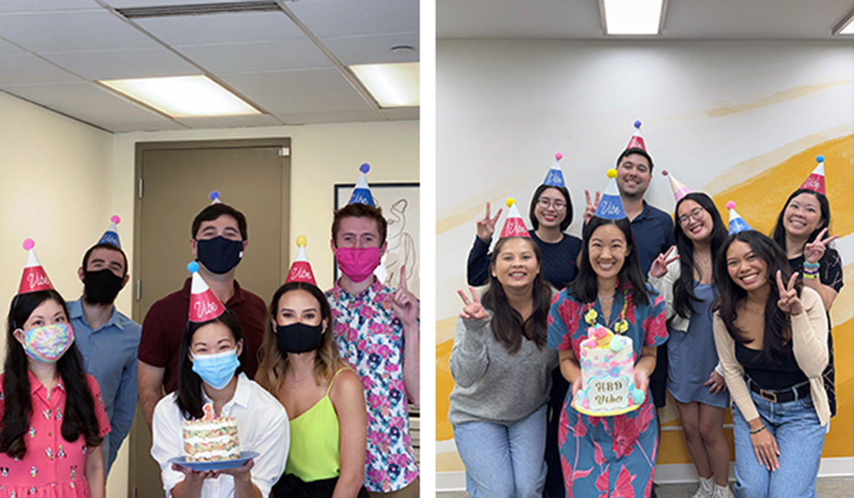 Our first birthday compared to our fifth birthday