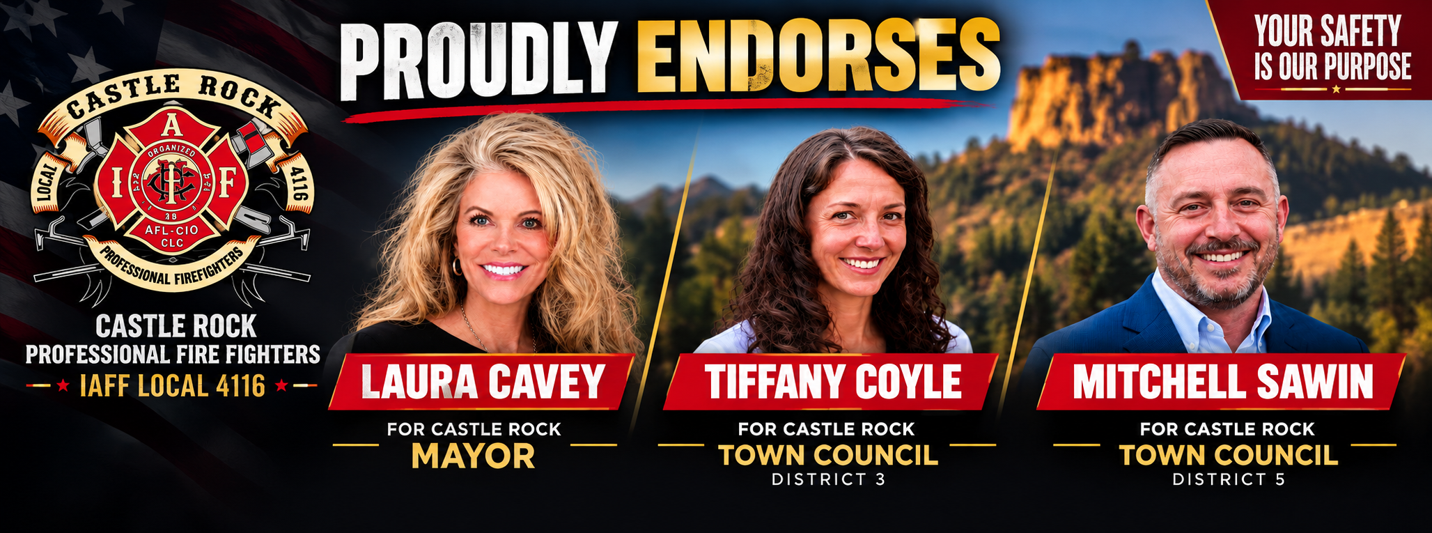 Castle Rock Professional Firefighters, IAFF Local 4116, announce Town Council and Mayoral Endorsements