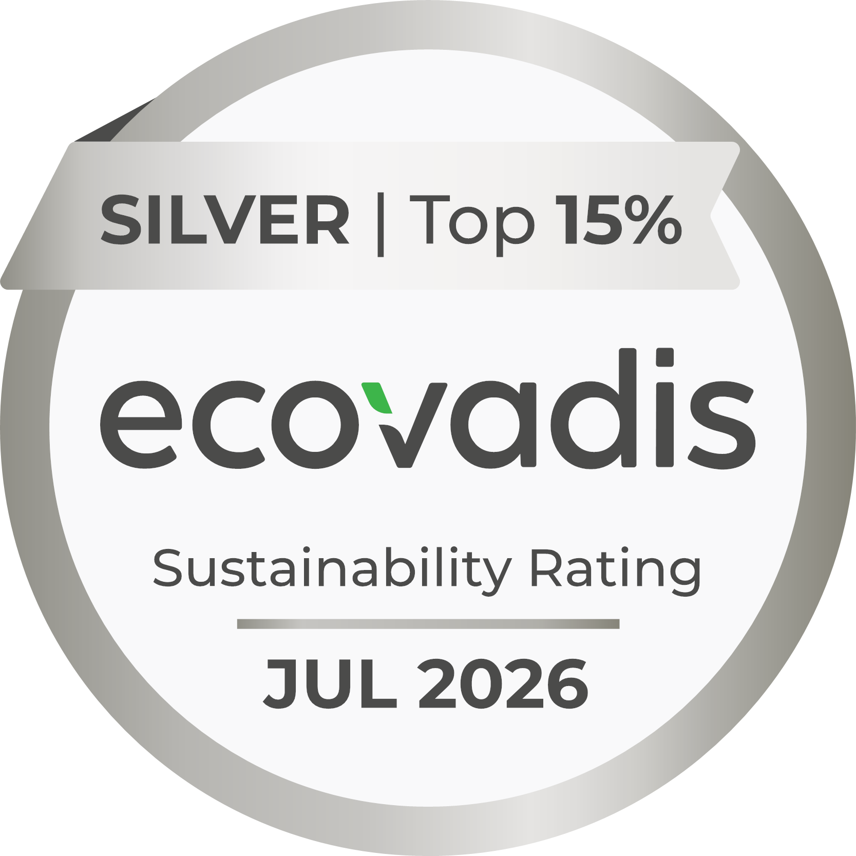 EcoVadis 2026 sustainability medal - Alchemy ranked in the top 35% of companies assessed for environmental, social, and governance performance, reflecting its commitment to responsible business practices