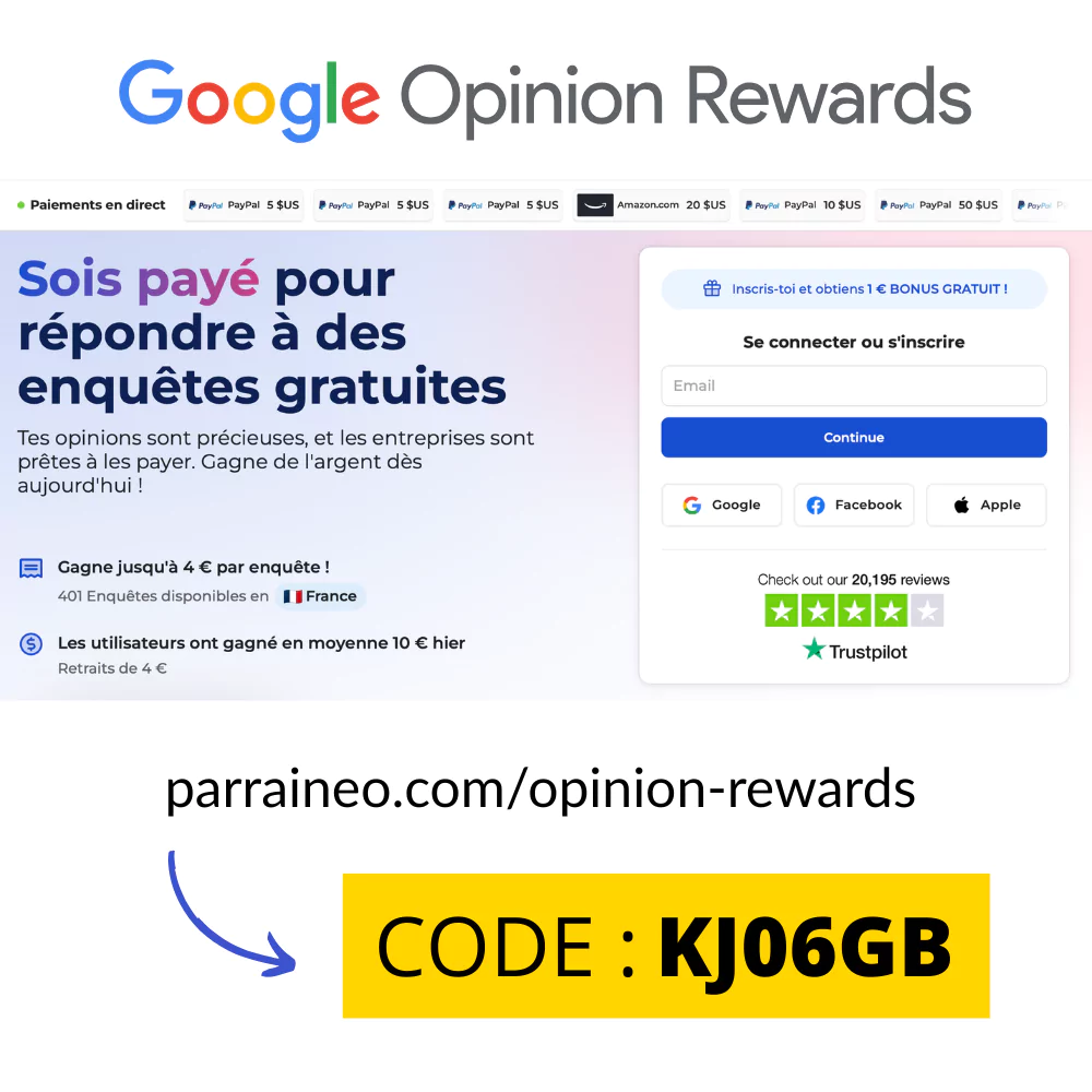 google opinion rewards parrainage
