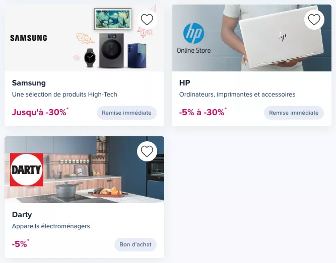 the corner boursorama liste high tech samsung hp darty