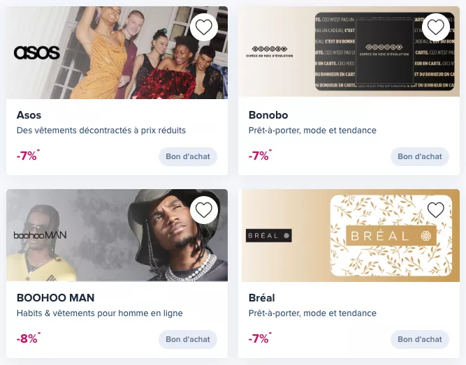 the corner boursorama liste mode asos bonobo boohoo man breal