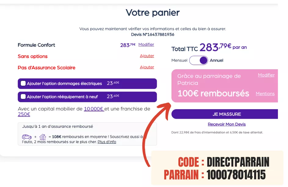 offre parrainage direct assurance