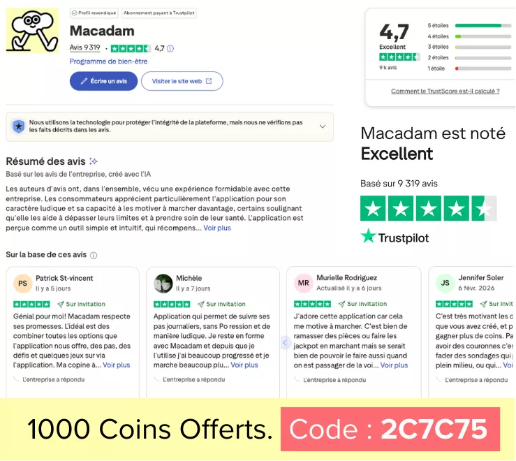 avis trustpilot macadam app