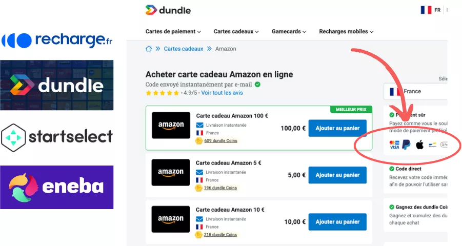 paypal amazon carte cadeau