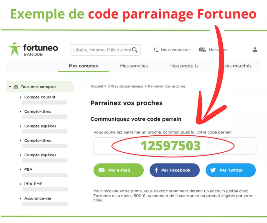 fortuneo parrainage