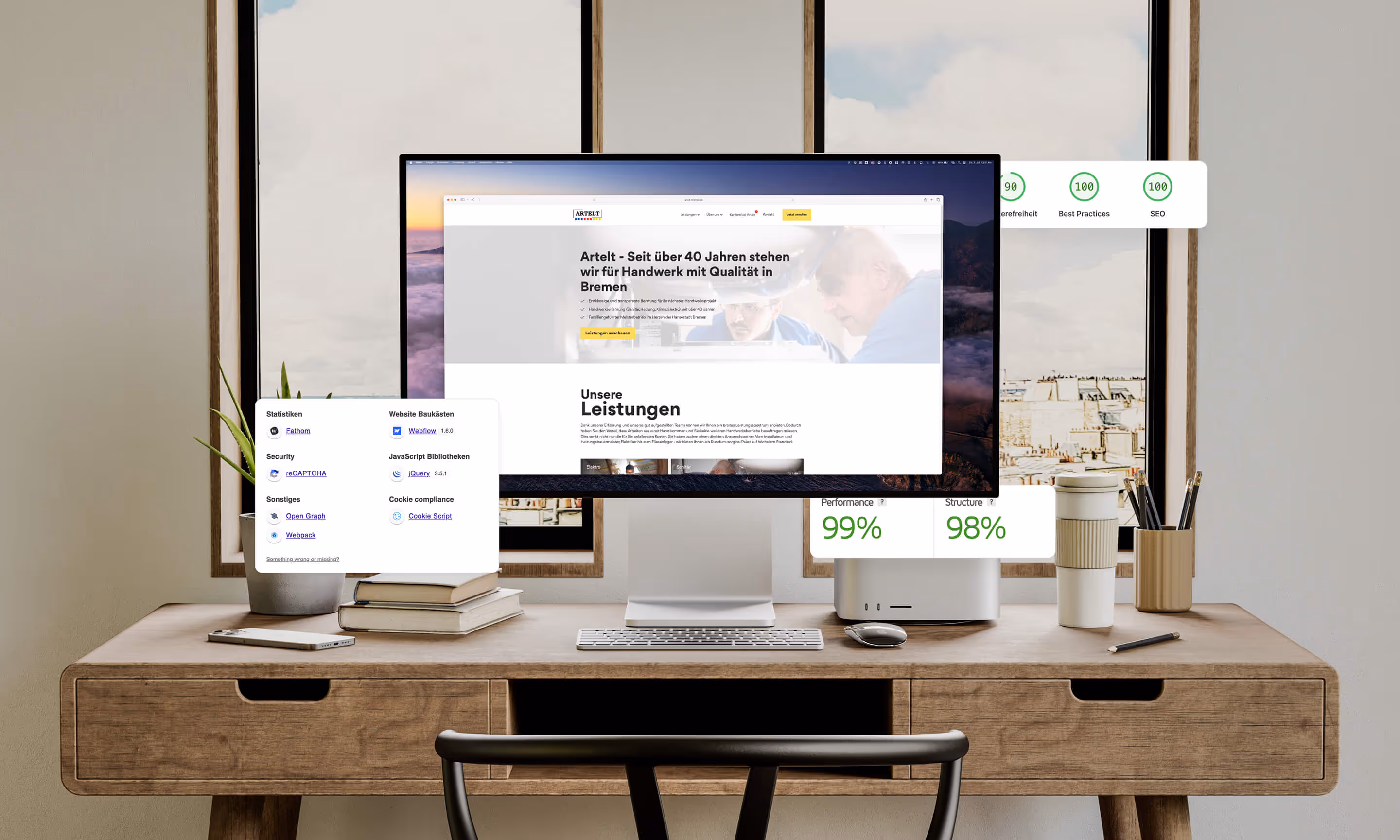 Apple Display mit SEO-Hinweisen
