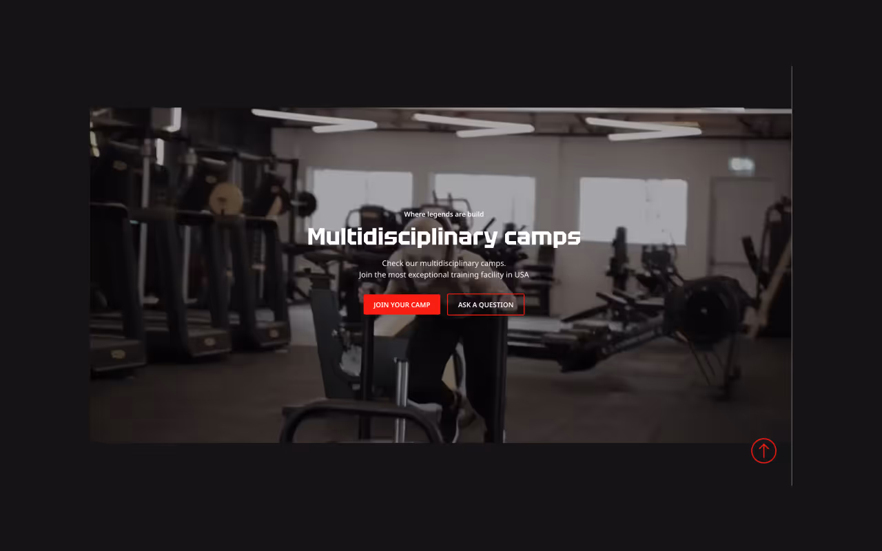 Mockup of a website section with a video background 