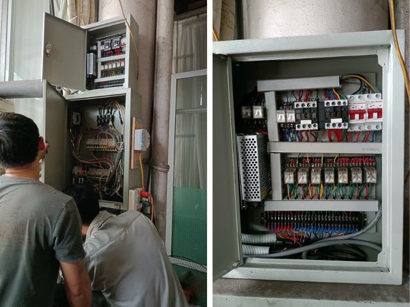 tủ điện điều khiển thang nâng hàng 500kg