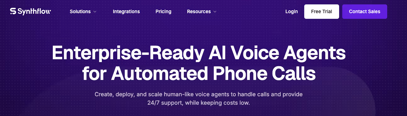Synthflow AI voice agent