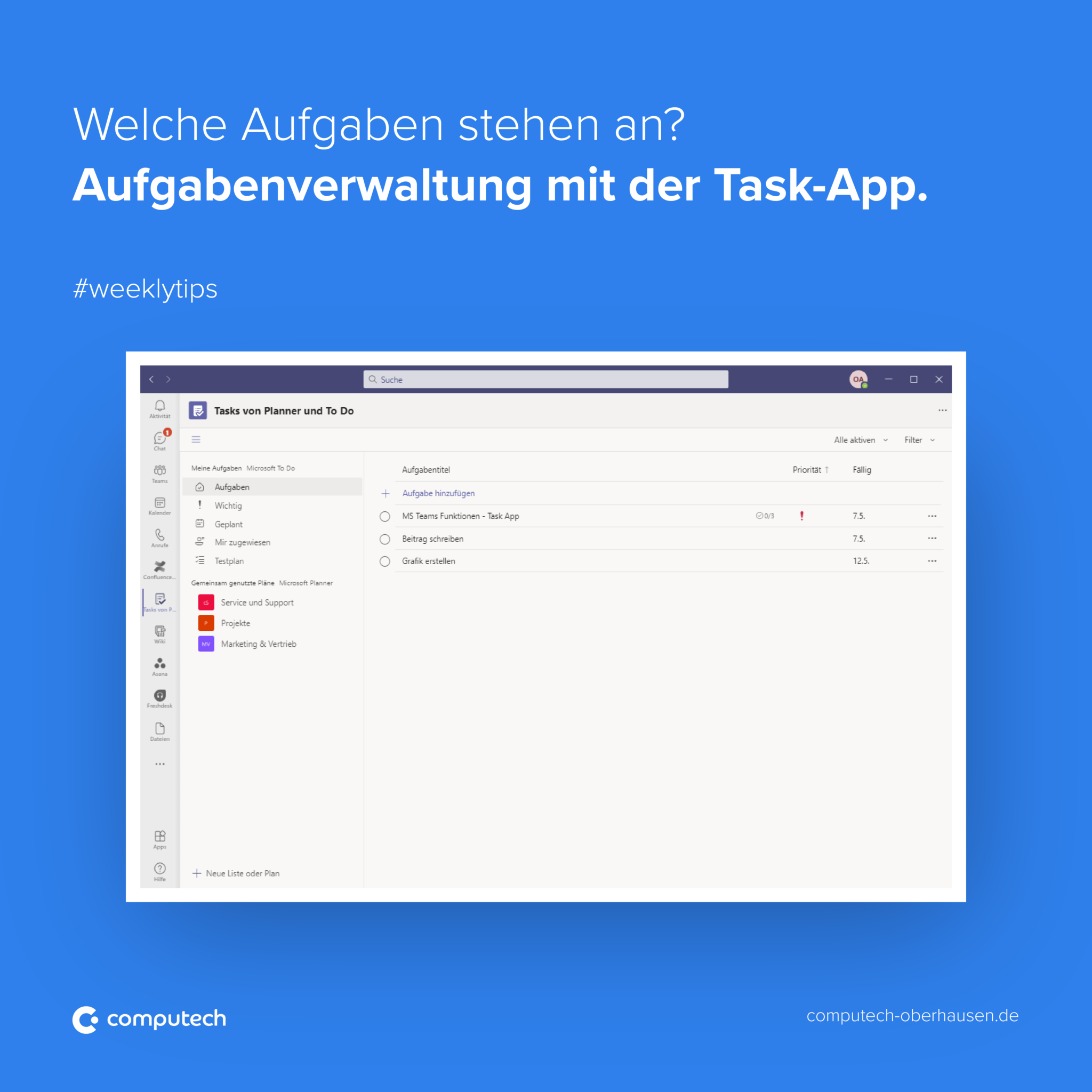 Microsoft Task App – Aufgabenverwaltung in Teams