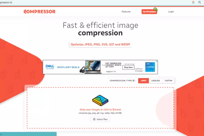 Interface of Compressor.io