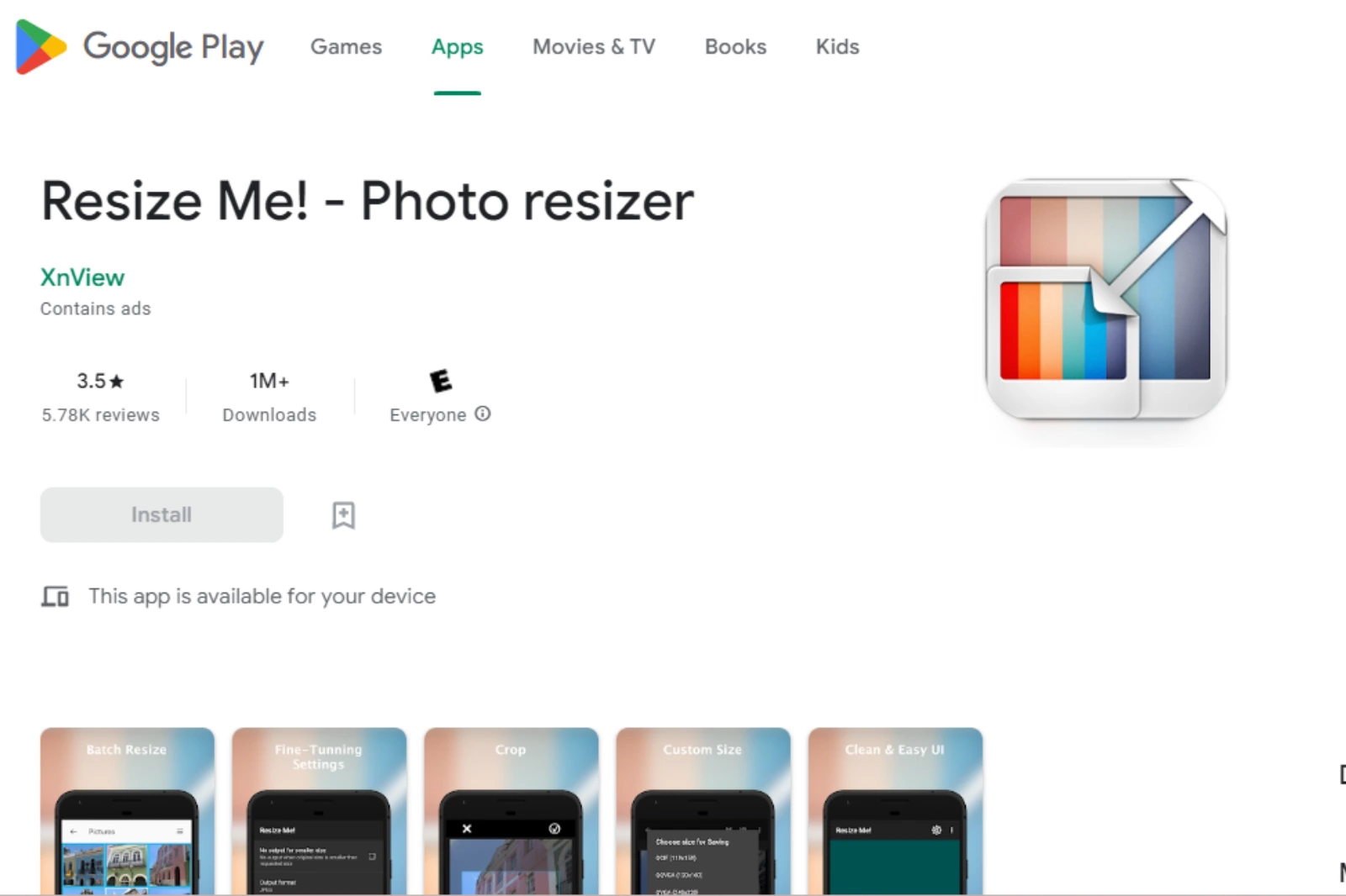 Resize Me in playstore