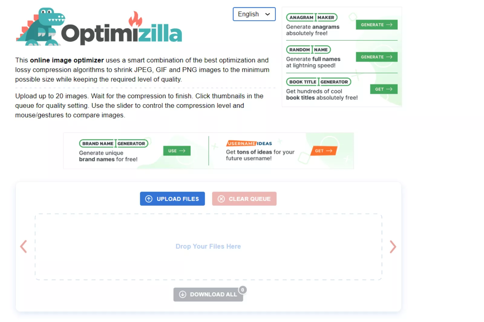 Home Page of Optimizilla