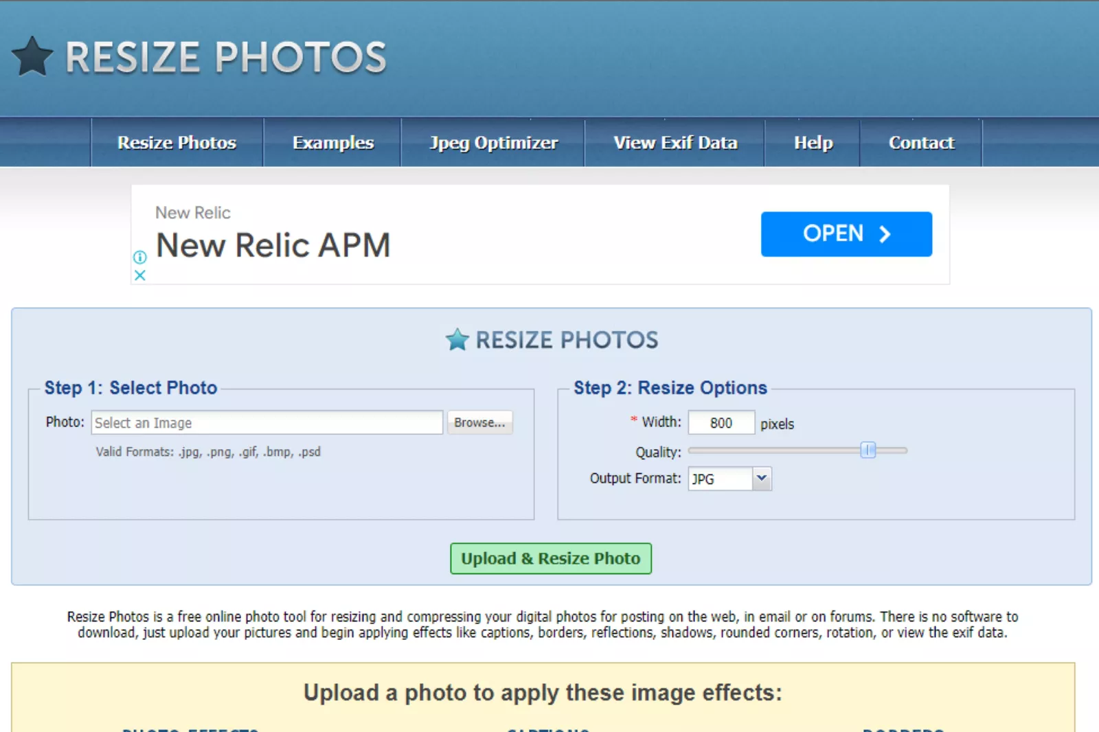 Home Page of Resize Photos