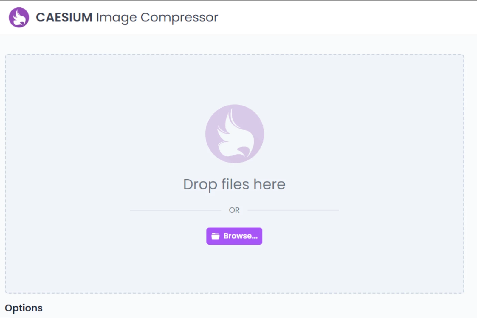 Home Page of Caesium Image Compressor