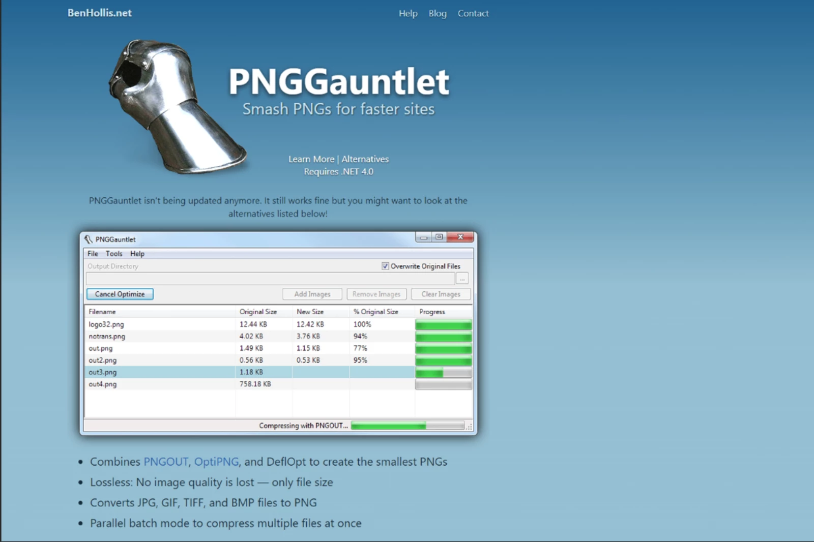 Home Page of PNGGauntlet