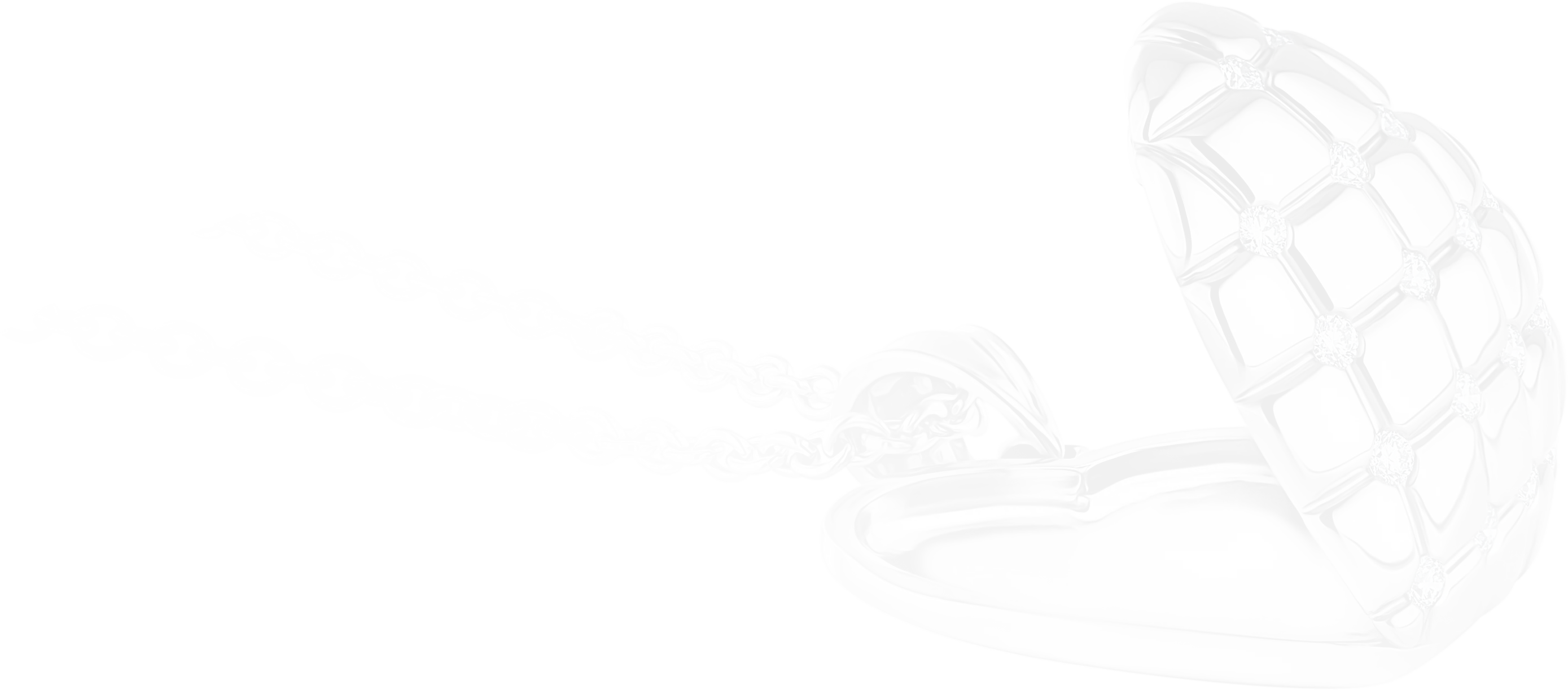 A faded image of the heart shaped, white gold, diamond studded locket opened