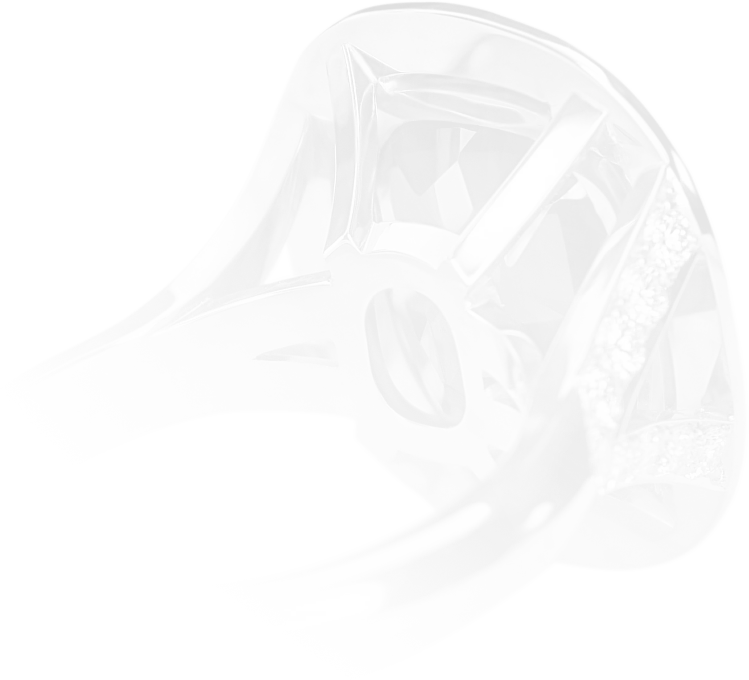 A background faded image of the back view of the pink tourmaline checkerboard cut ring, showing the setting