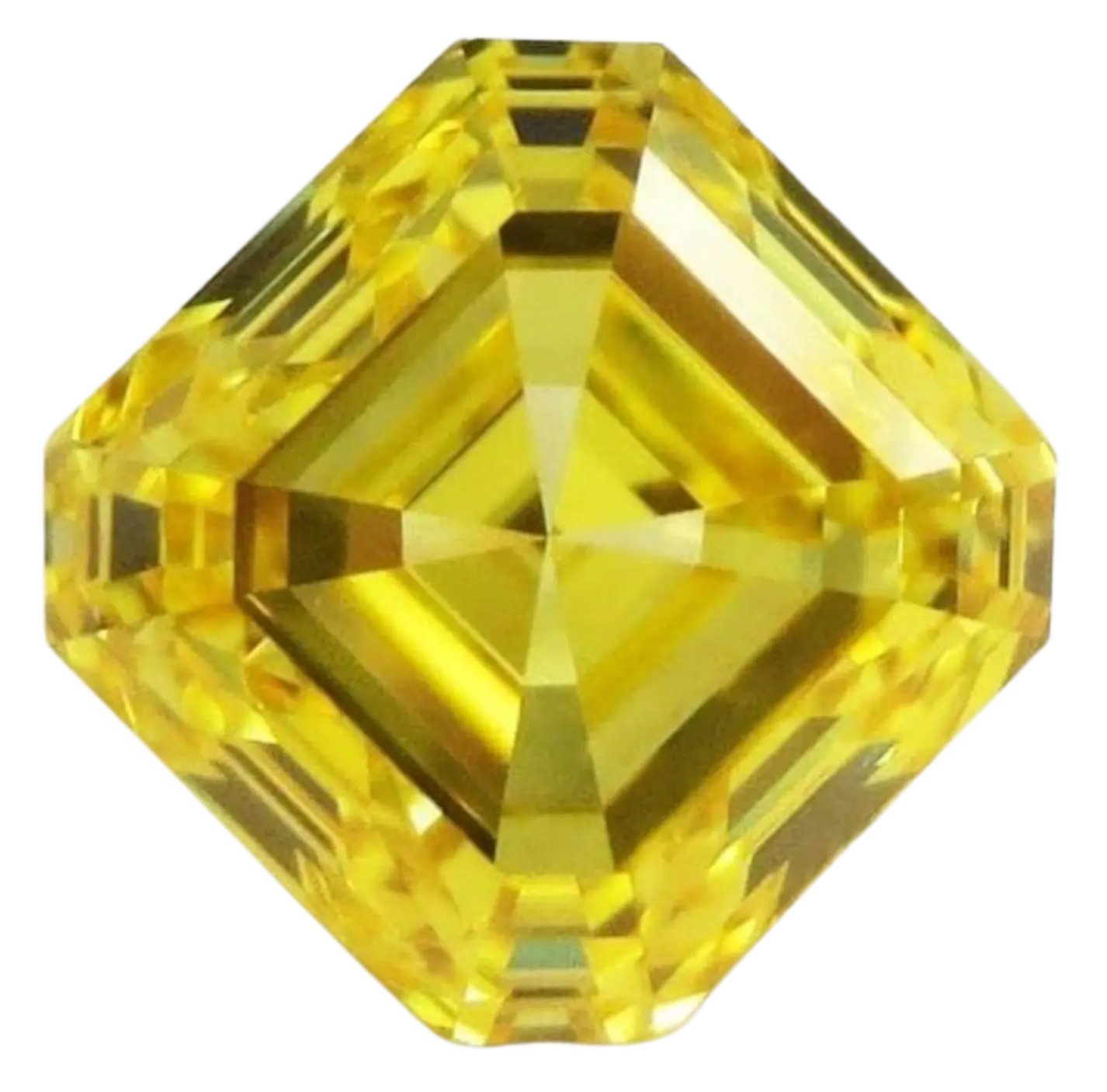 An asscher cut yellow diamond