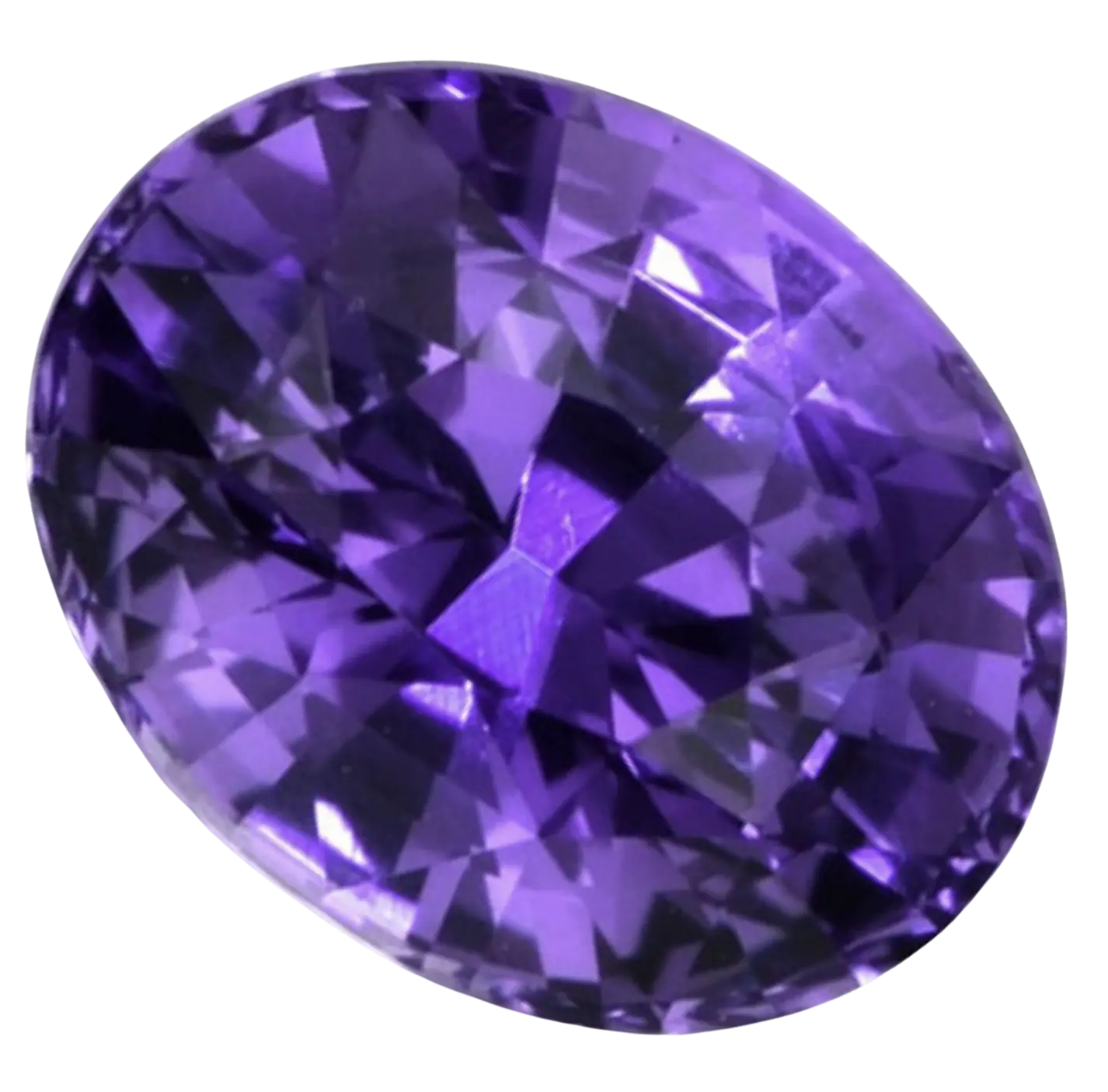 An oval cut mauve sapphire